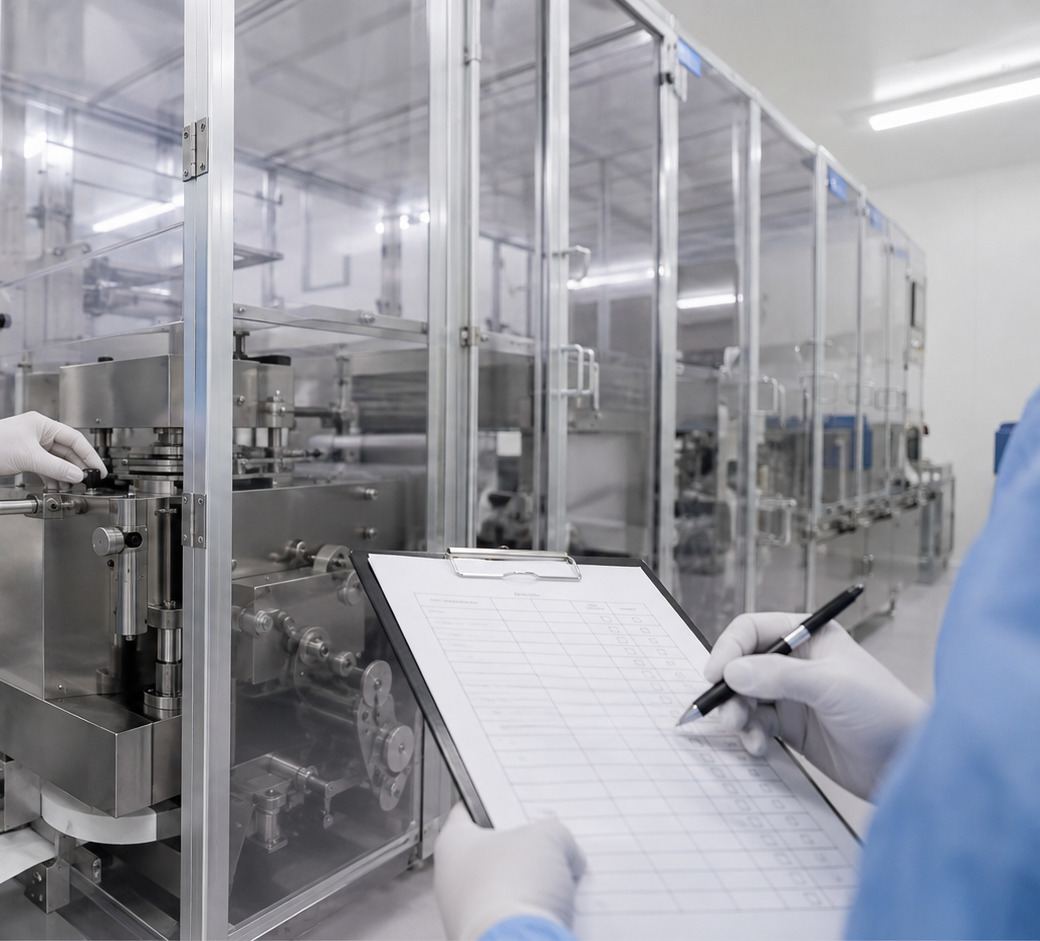 Documentation check at production equipment
